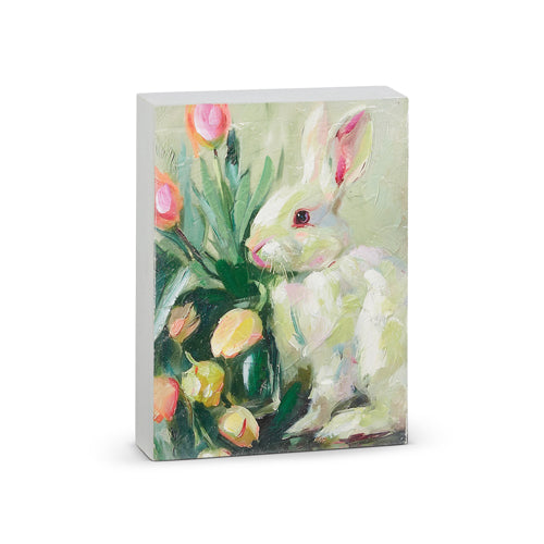 Tulip Rabbit Block Painting