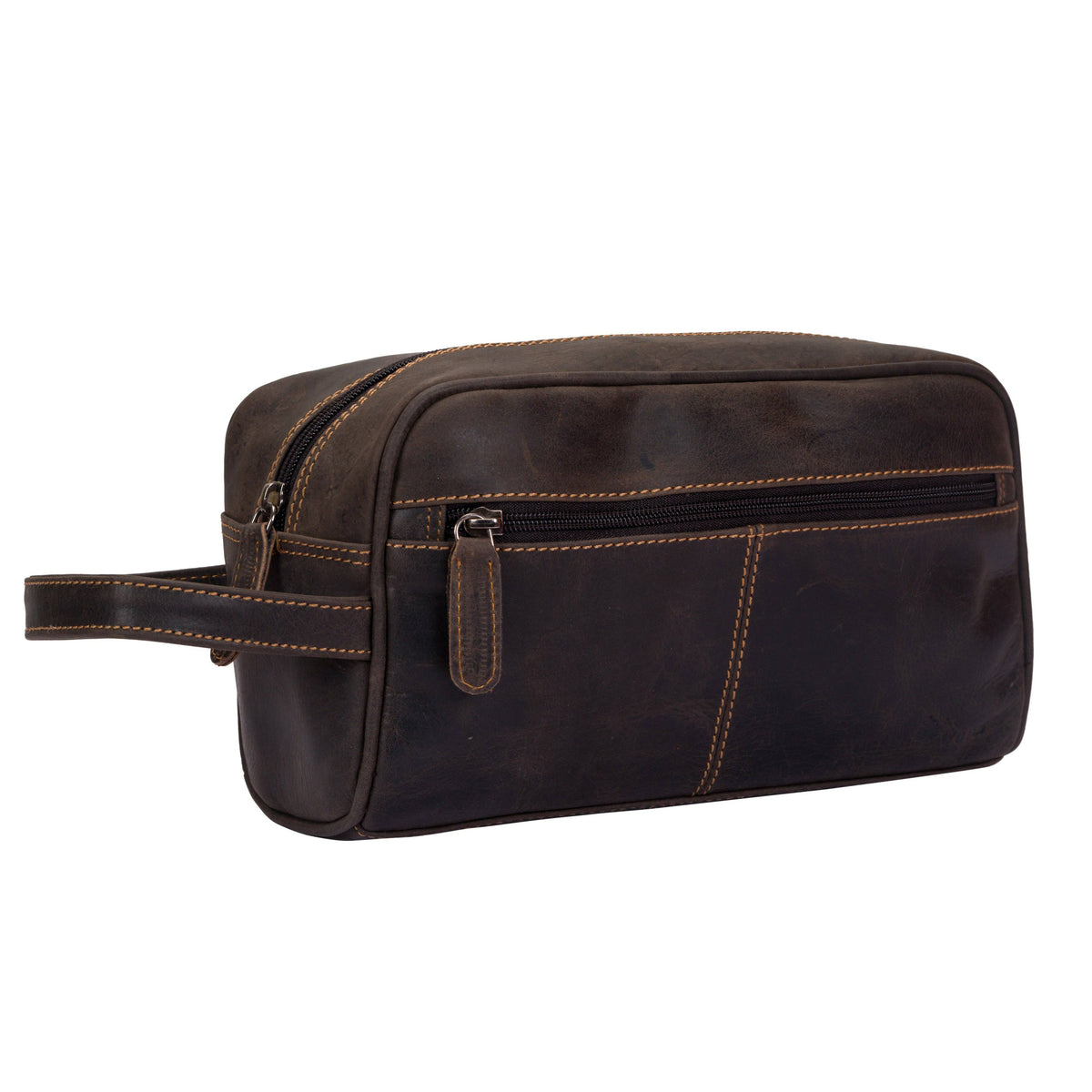 Leather Banff Toiletry Bag TB796: Brown