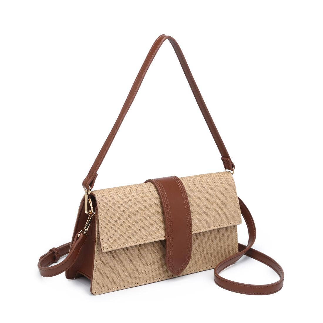 Violet - Straw Crossbody: Natural Tan
