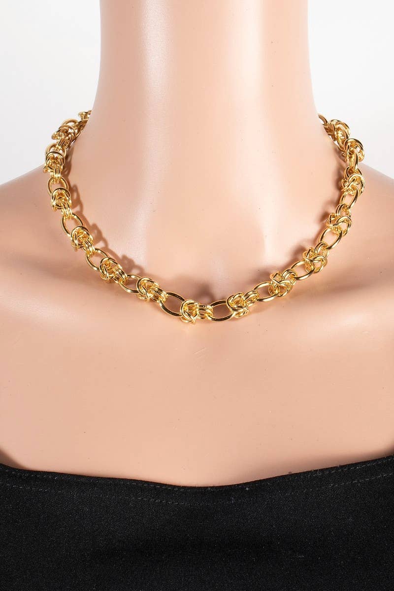 Gold Dipped Cluster Chain Necklace: GOLD
