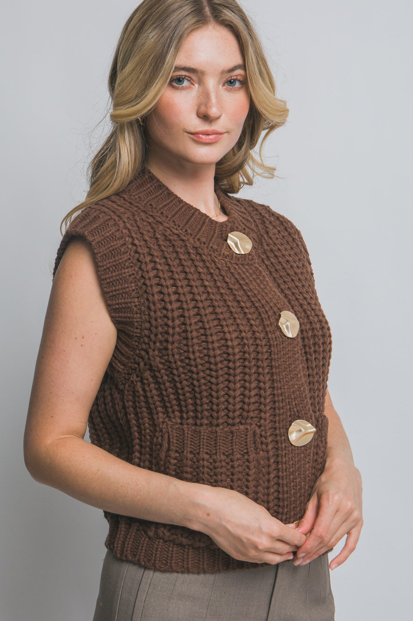 Cocoa Charm Knit Vest