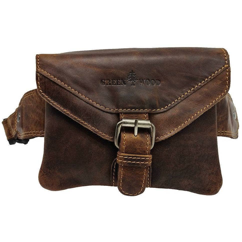 Leather Women Waist Pack Jax - Sandel: Brown