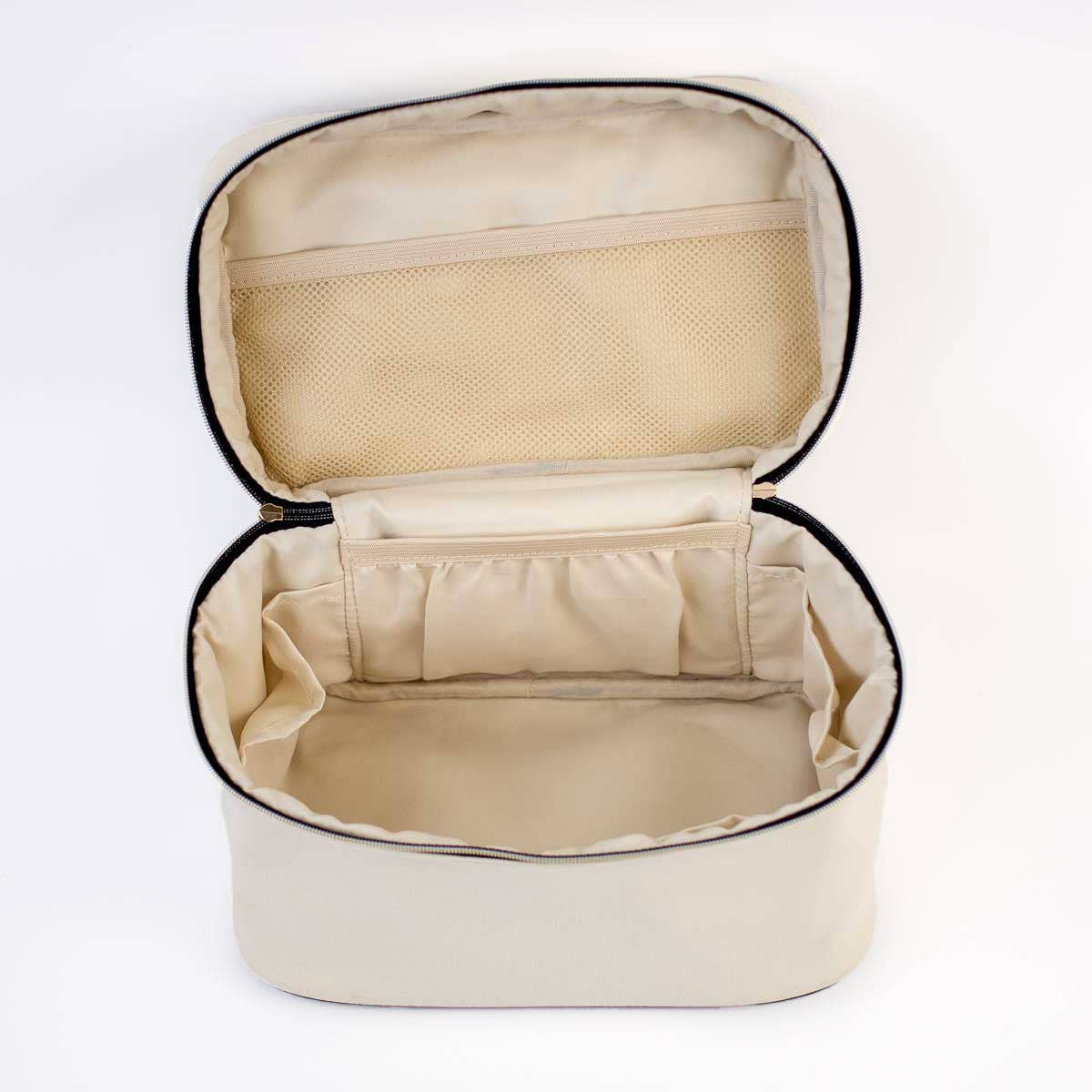 Presley Travel Cosmetic Cream/Black   9x6.25x5.5