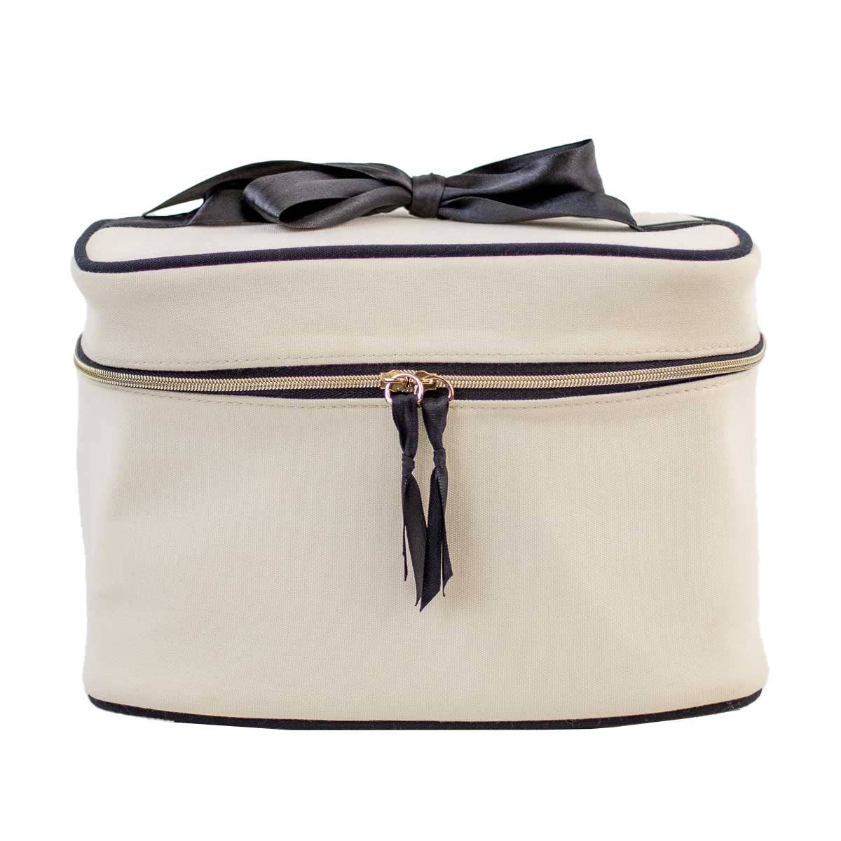 Presley Travel Cosmetic Cream/Black   9x6.25x5.5