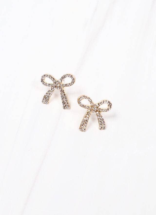 Wendover CZ Bow Earring Gold