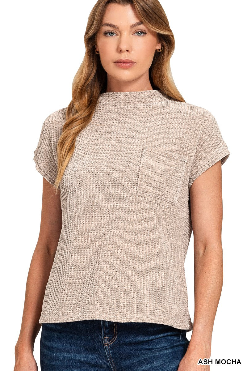 Lila Chenille Waffle Knit Top