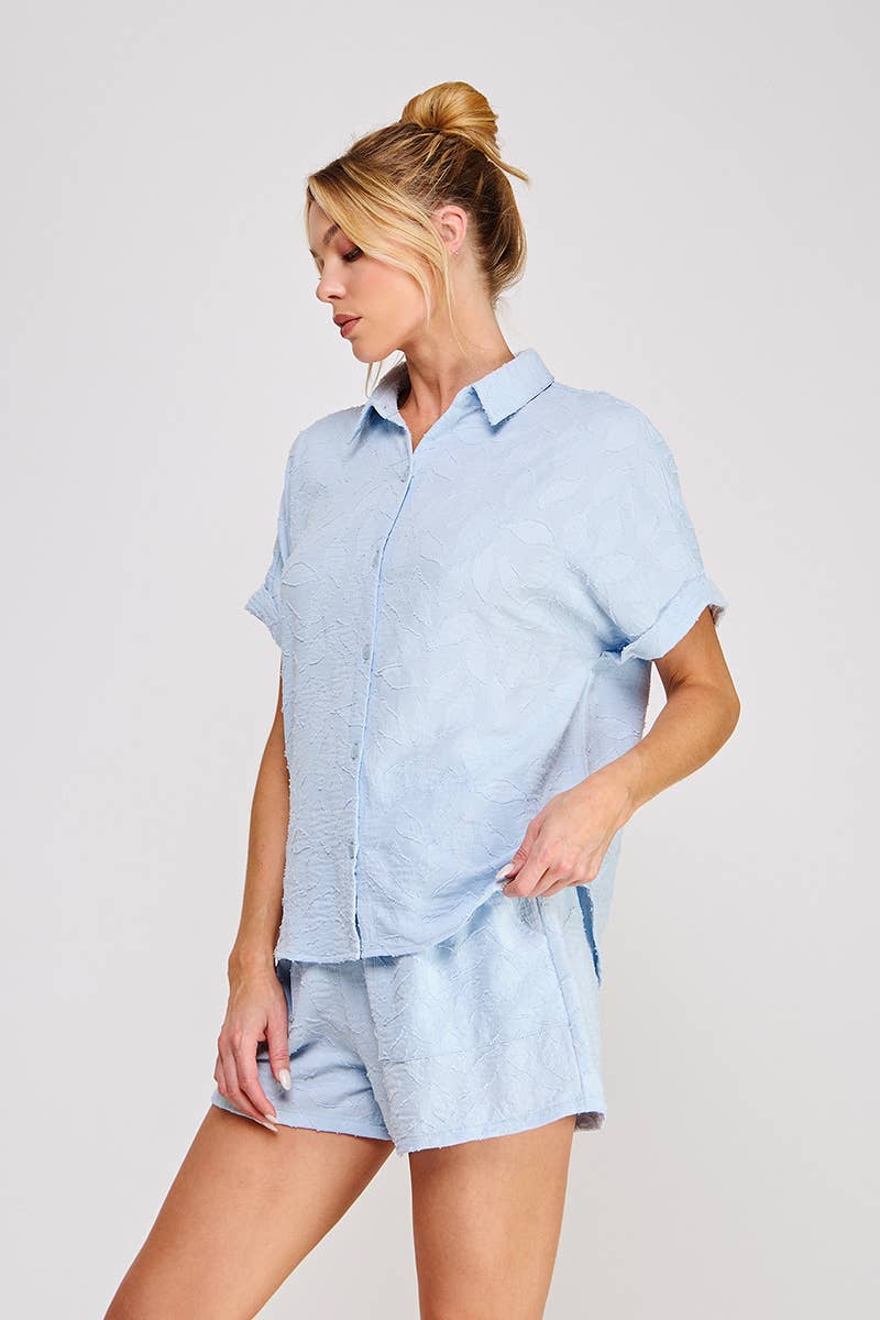Breezy jacquard shirt: Sand, L