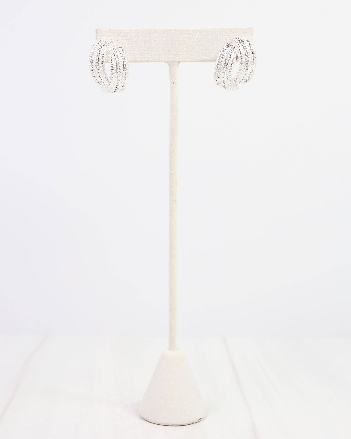 Brianne Brushed Textured Earring Silver