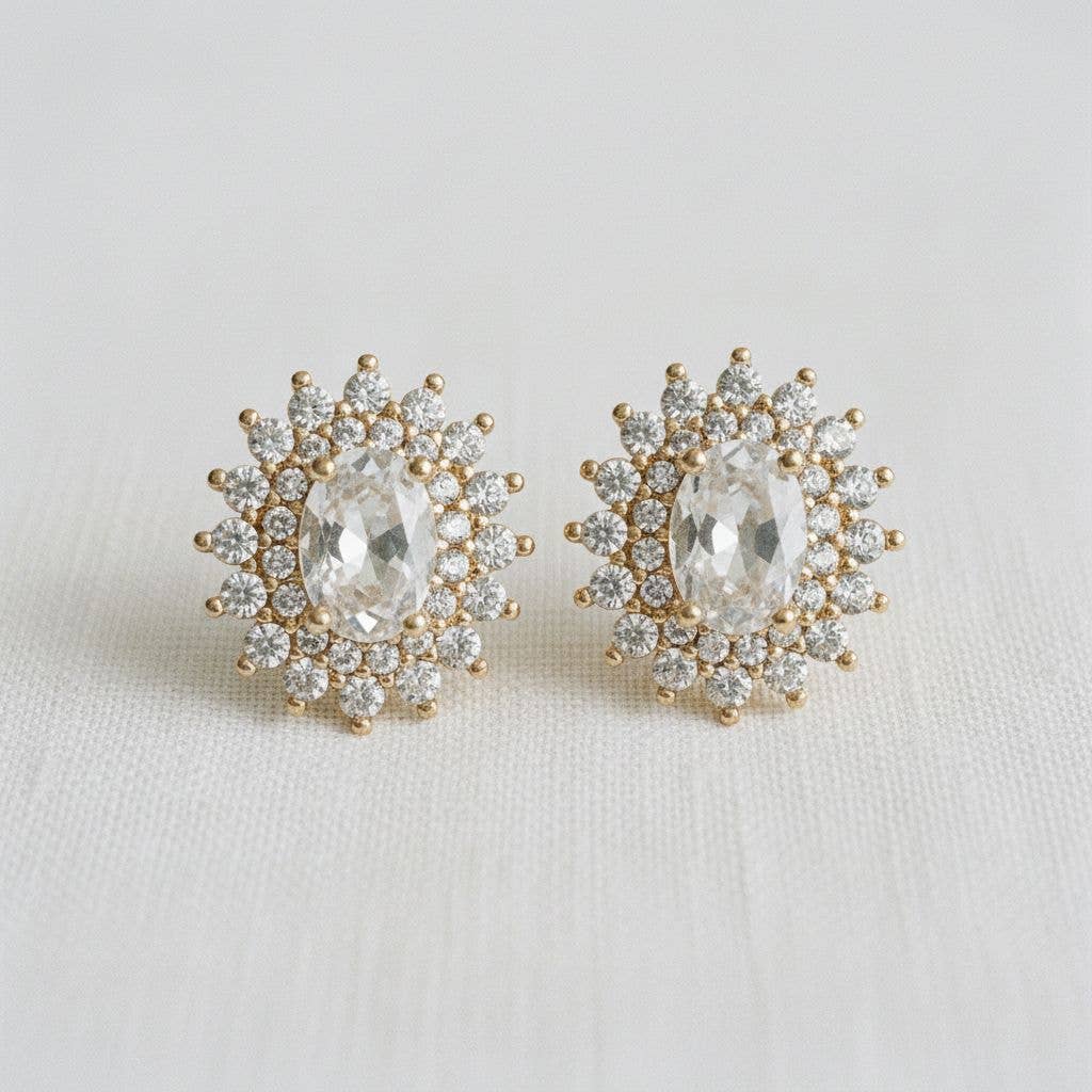 Elegant Oval Gemstone Dangle Earrings