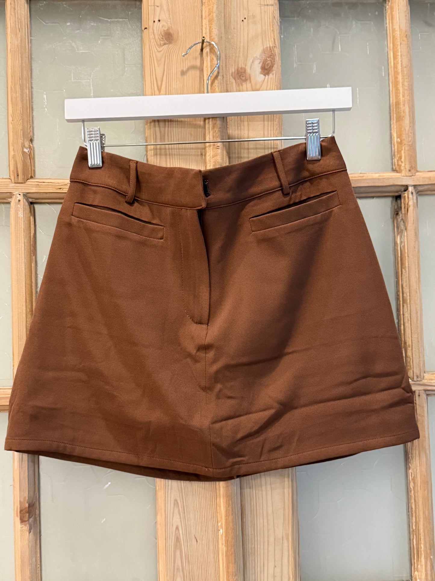 Coffee Bean Twill Mini Skort