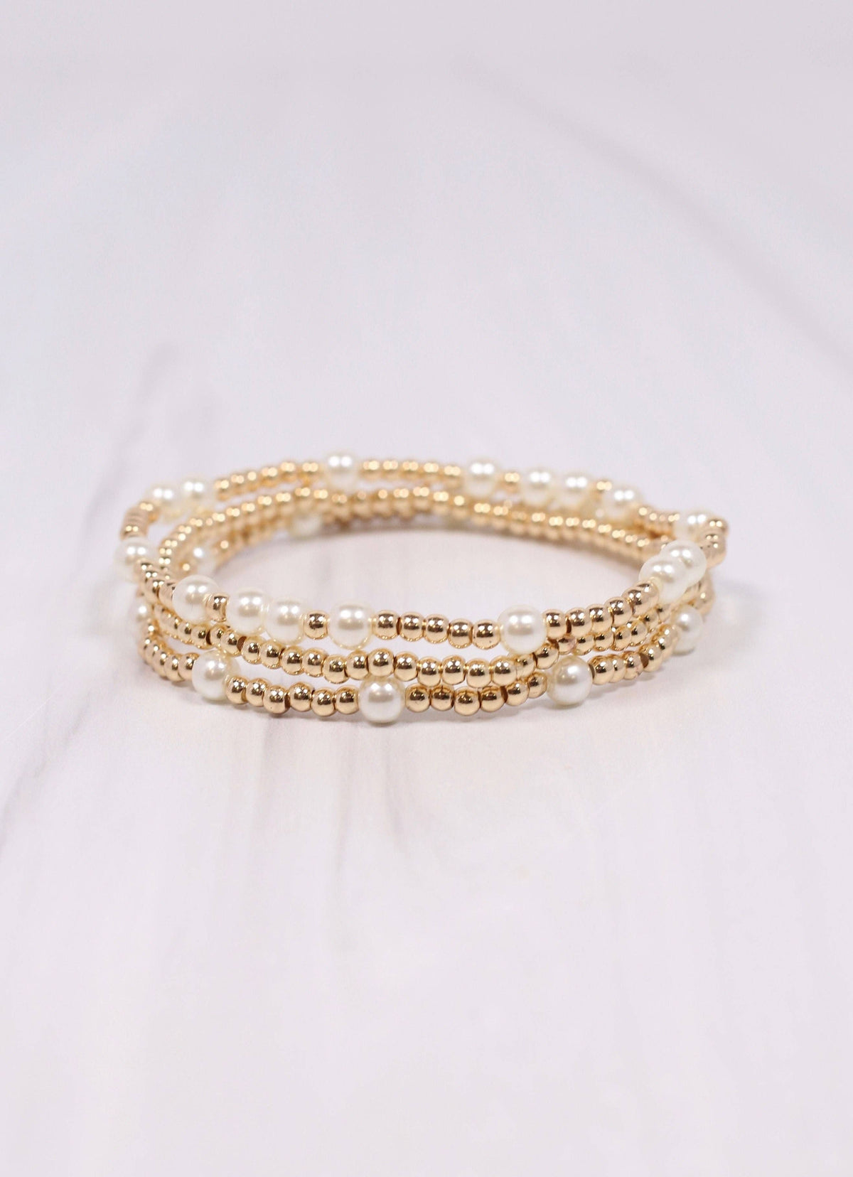 Sowell Pearl Bracelet Set GOLD: Default