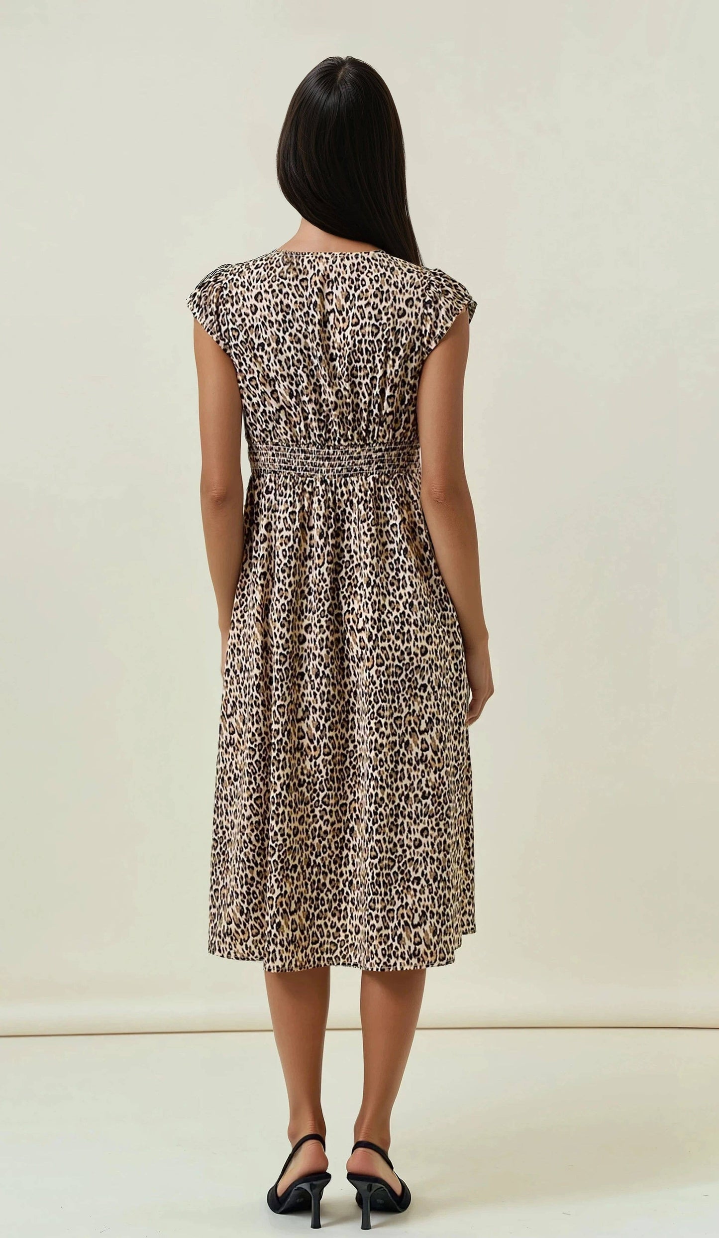 Wild Allure Button-Front Midi Dress