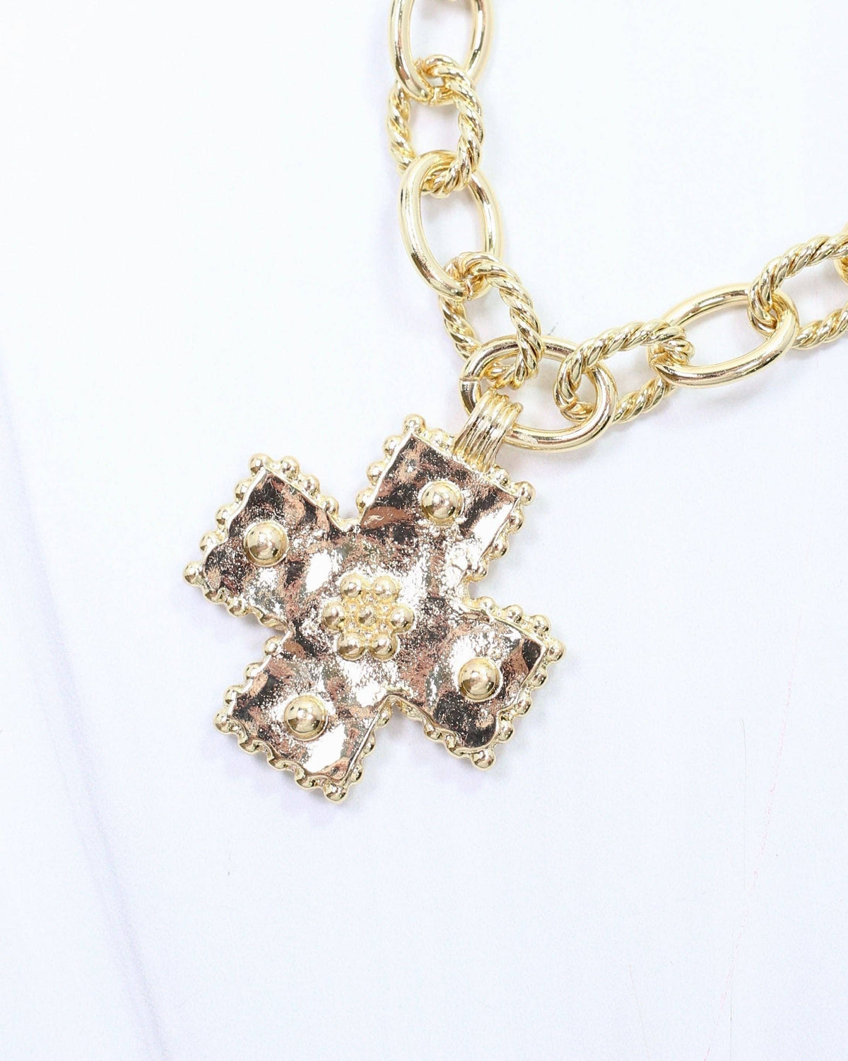 Murray Cross Charm Necklace Gold
