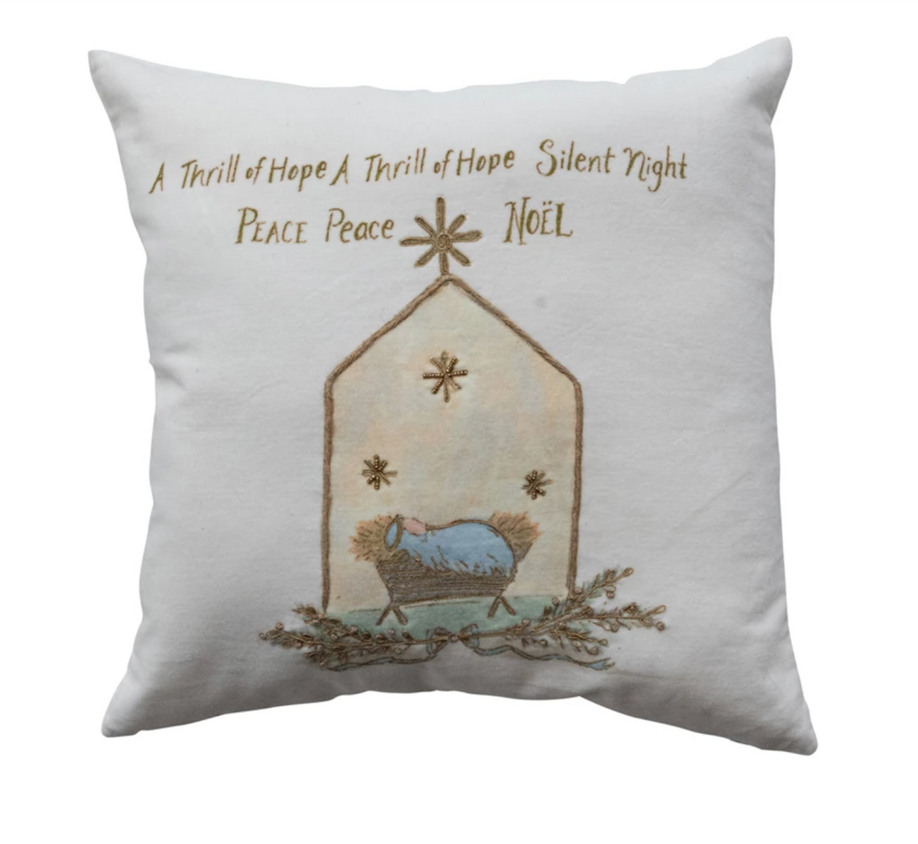 Hand-Embroidered cotton Thrill of Hope