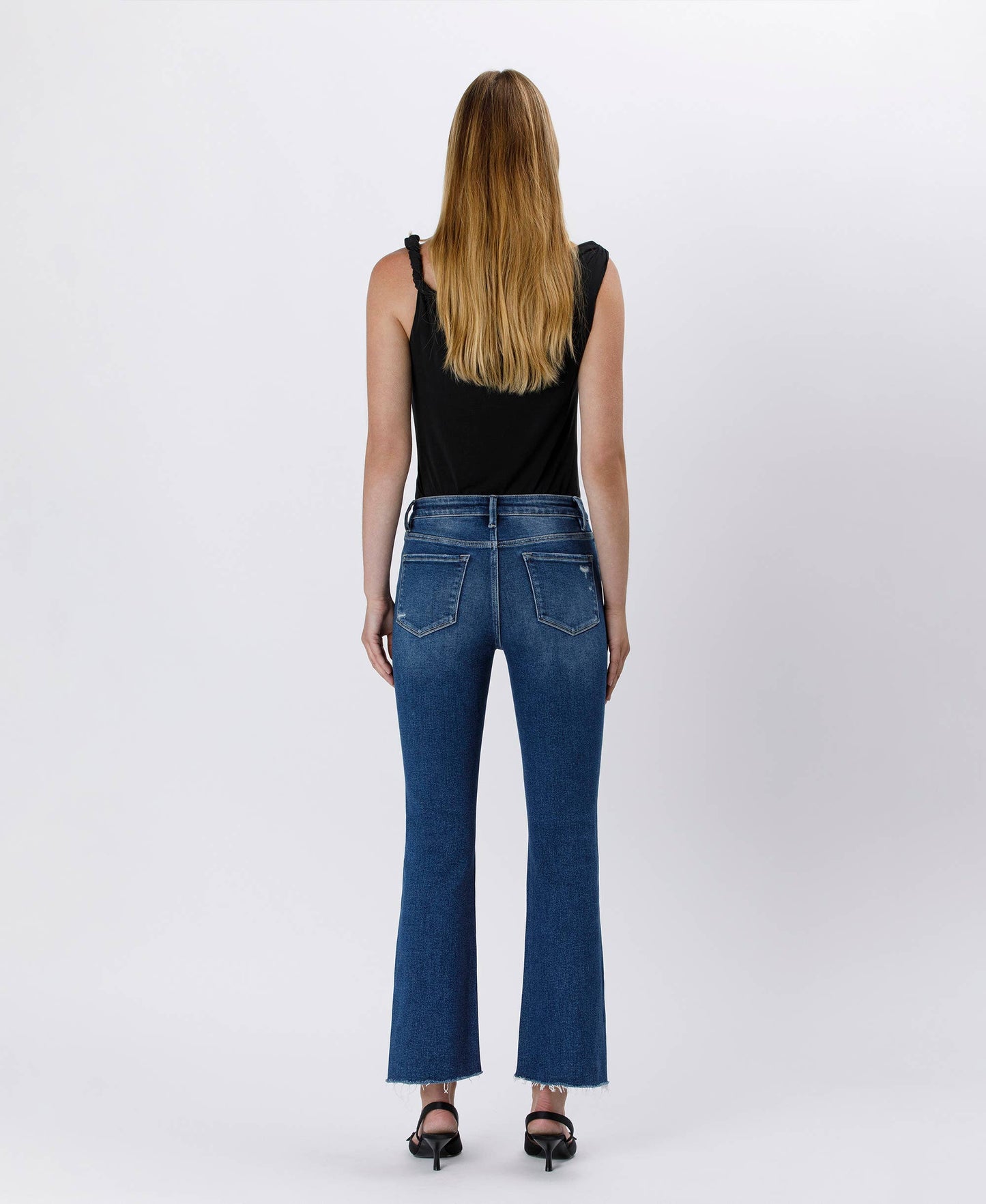 HIGH RISE RAW SIDE STEP HEM BOOTCUT JEANS LV1476: LOVE CRAFT, 26