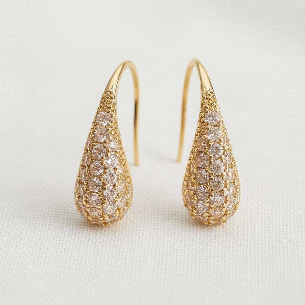 French Vintage Cubic Zirconia Drop Earrings