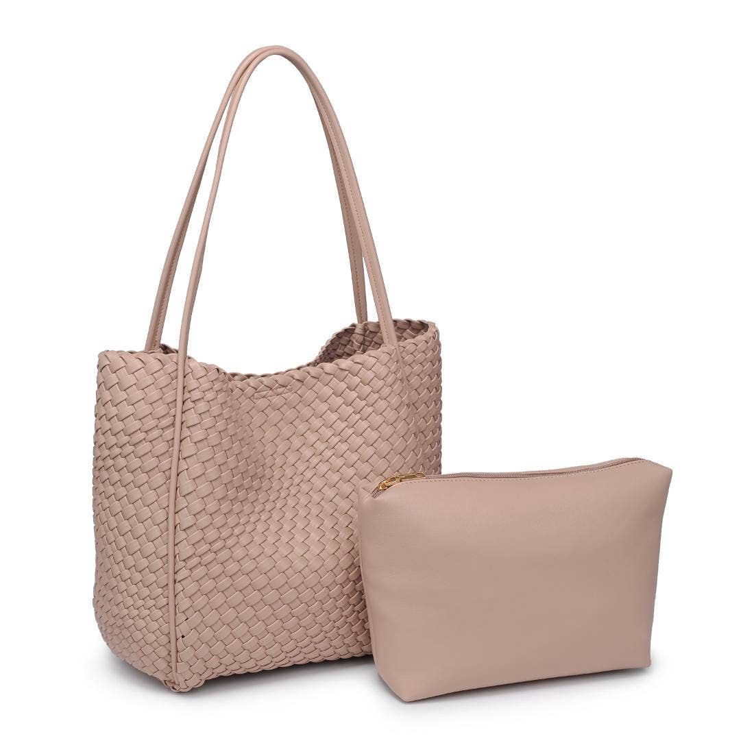 Gladys Woven Tote: Nude