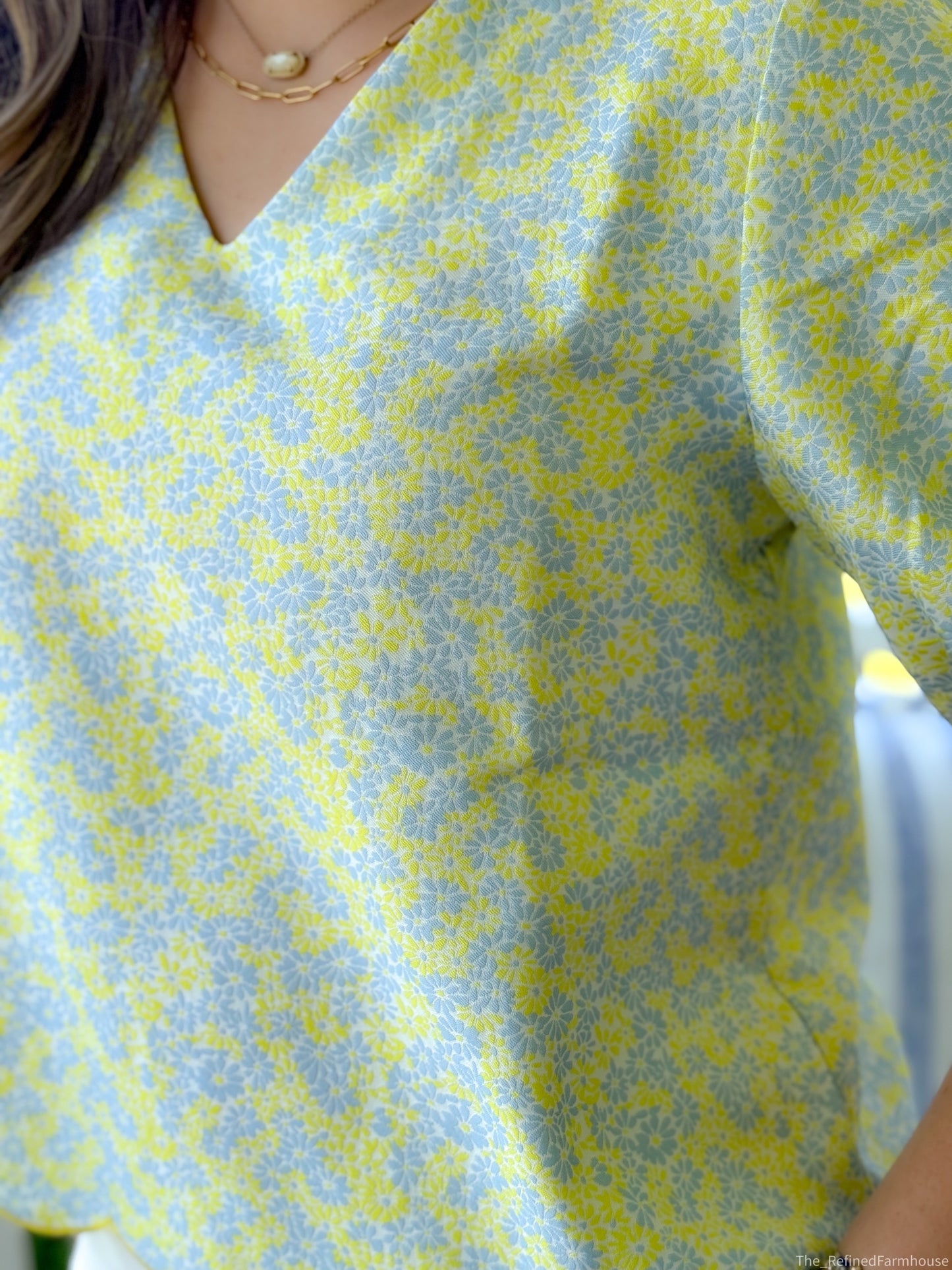Lemon Bloom Jacquard Top