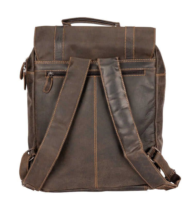 Leather Laptop Backpack Melbourne Sandal GW2023SAN: Brown