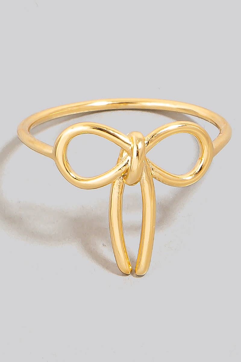 Metallic Ribbon Bow Wire Metallic Band Ring