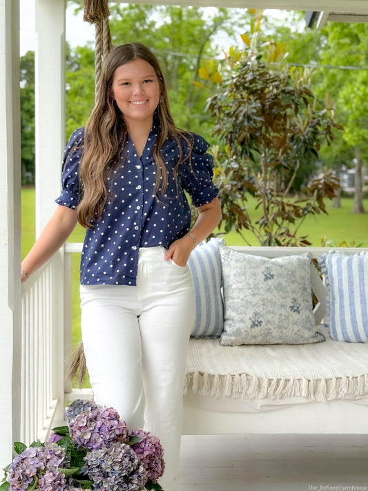 Classic Charm Polka Dot Top