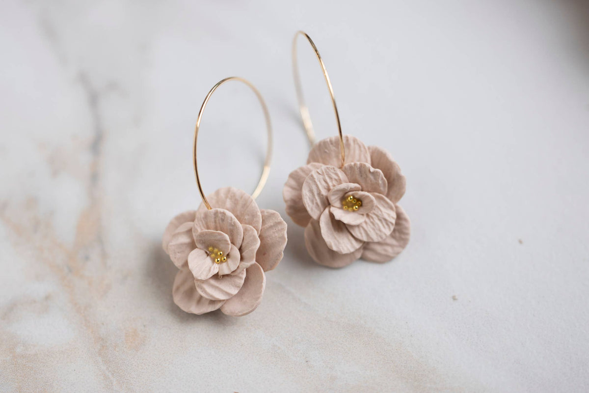 Botanical Hoops: White Sands Boho, Gold Hoop
