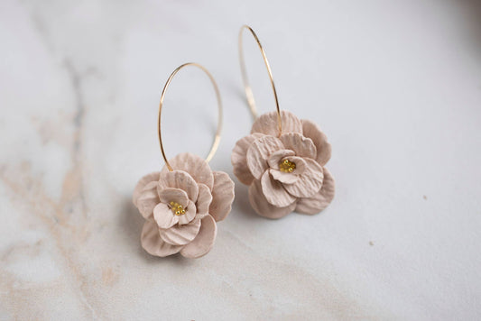 Botanical Hoops: White Sands Boho, Gold Hoop