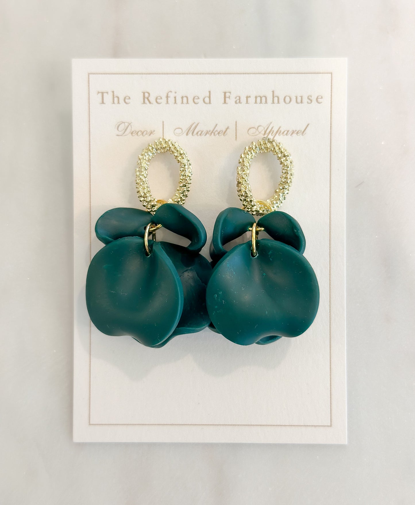 Petal Earrings w/Gold Trim