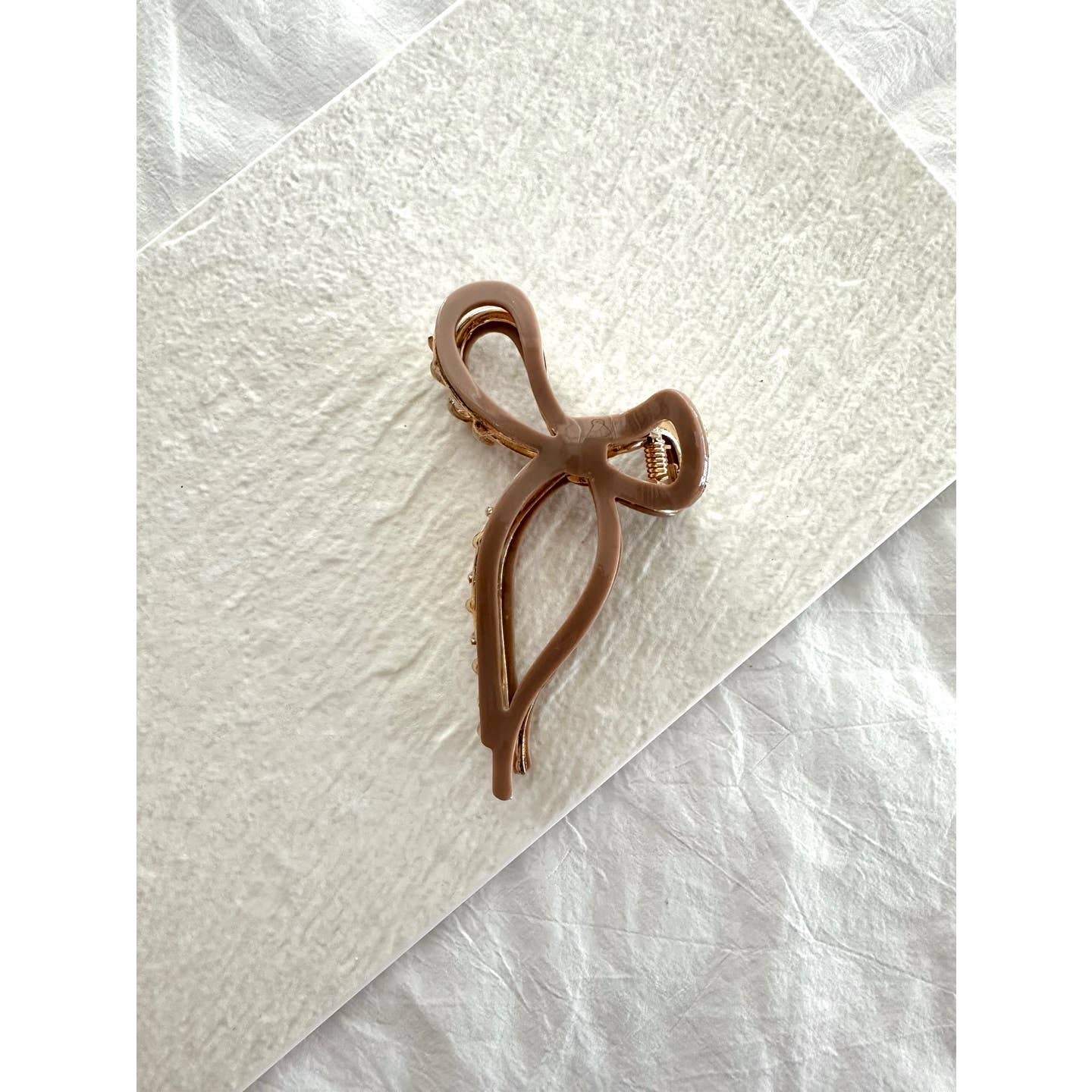 Bow Shaped Acetate and Metallic Hair Clip