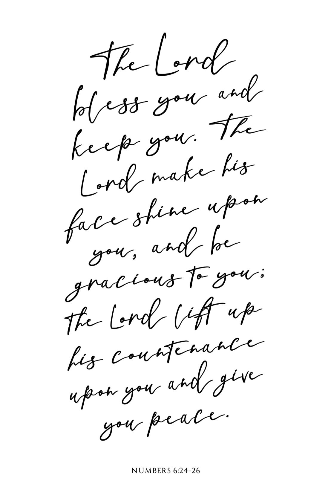 The Lord Bless You & Keep You | 13 x 19" Art Paper Print: 13" x 19", Putty Grey