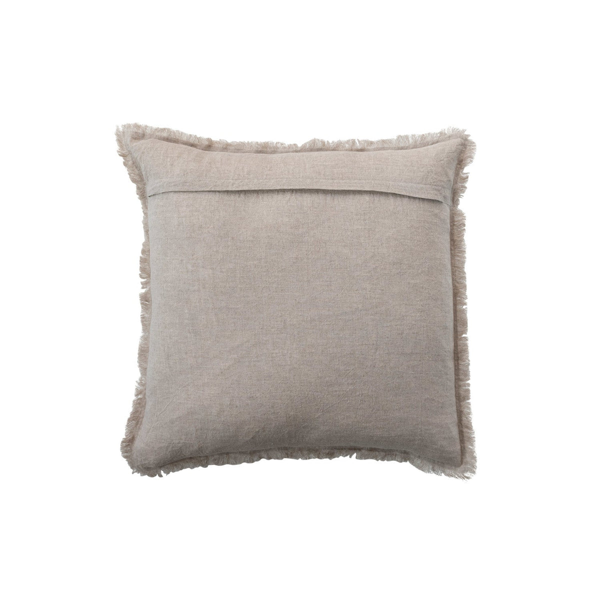 20" Stonewashed Linen Pillow w/ Fringe, Natural