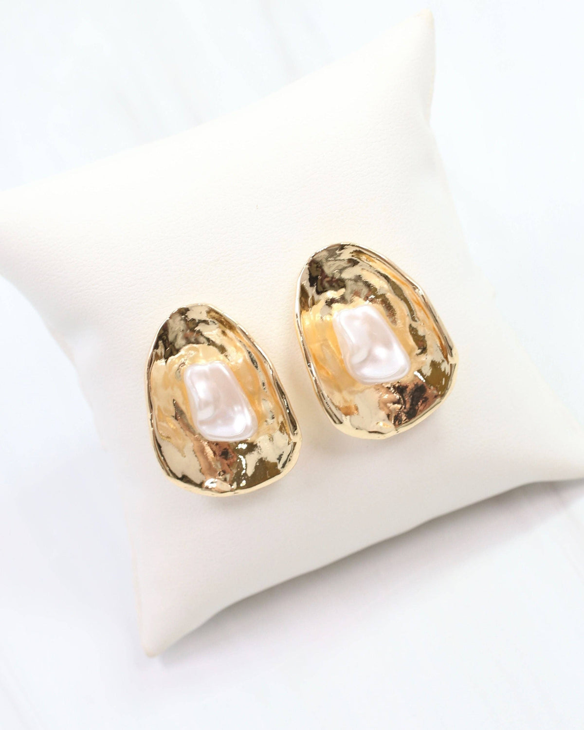 Dauphine Gold and Pearl Post Earring Gold