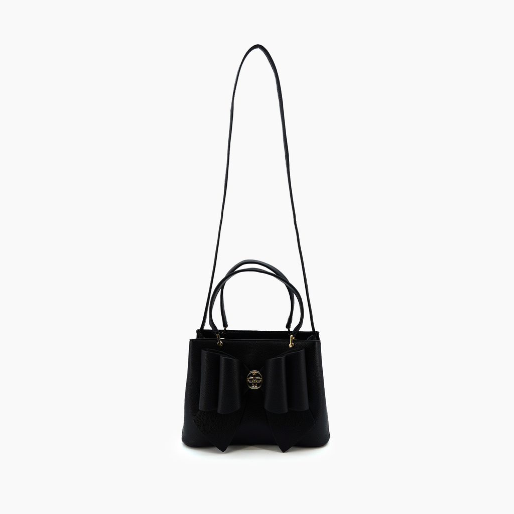 Jesse Bow Vegan Crossbody Bag: Black
