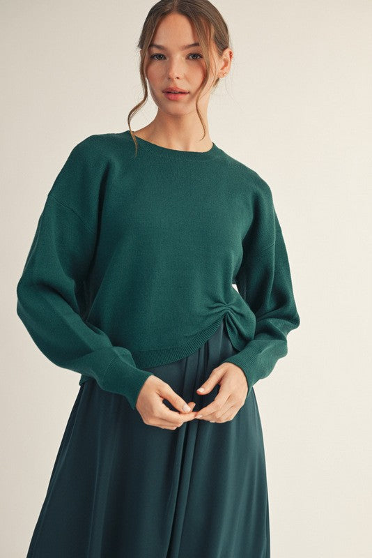 Forest Twist Front Sweater