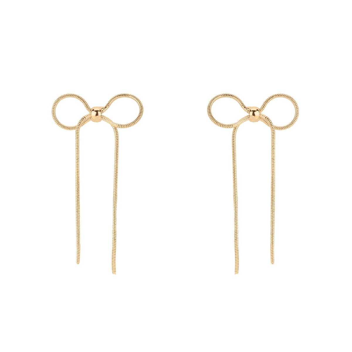 Gold Metal Movement Stud 2" Earring