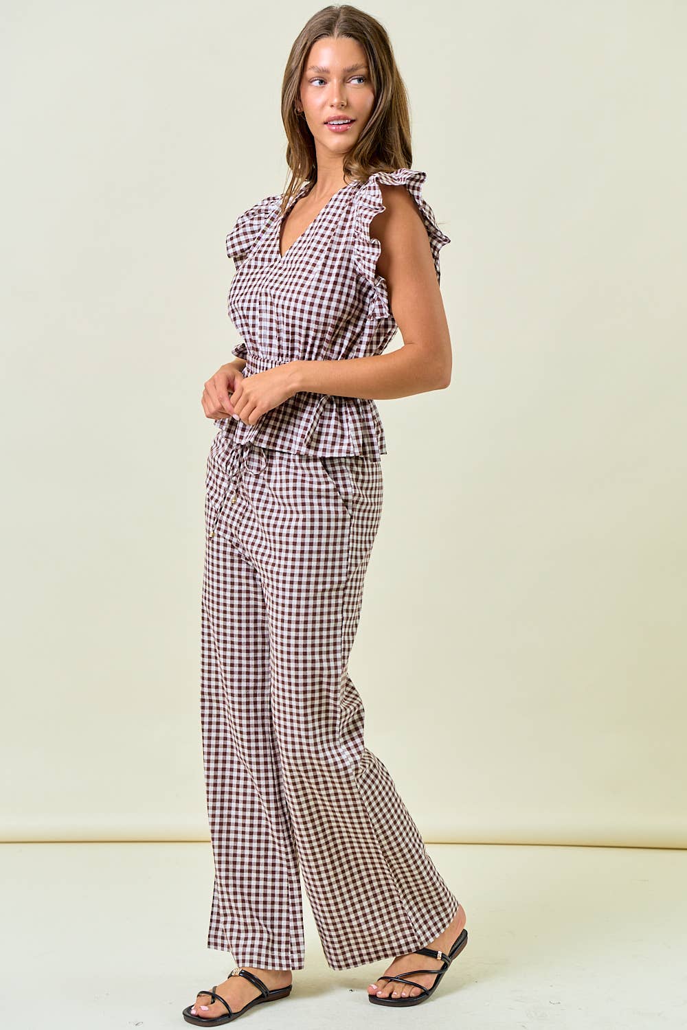 Gingham Days Wide Leg Pants