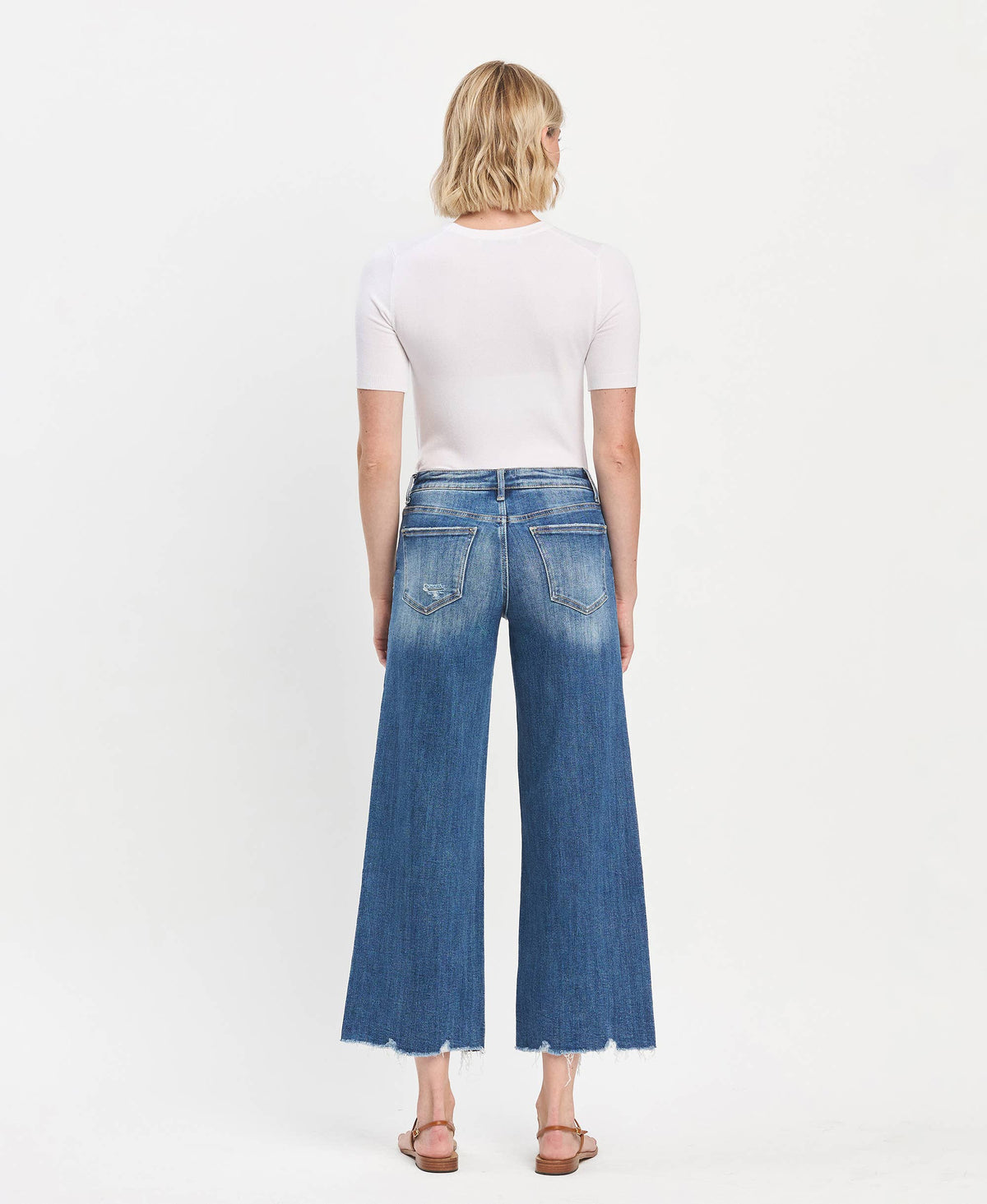 MID RISE RAW HEM WIDE JEANS-LOVERVET