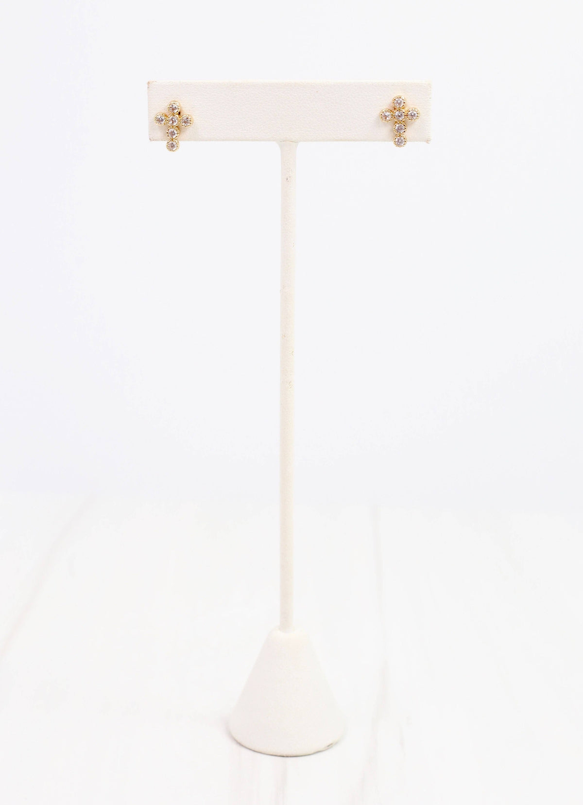 Francoise CZ Cross Earring Gold