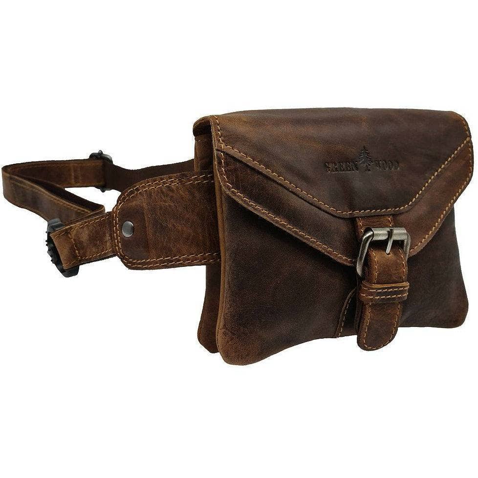 Leather Women Waist Pack Jax - Sandel: Brown