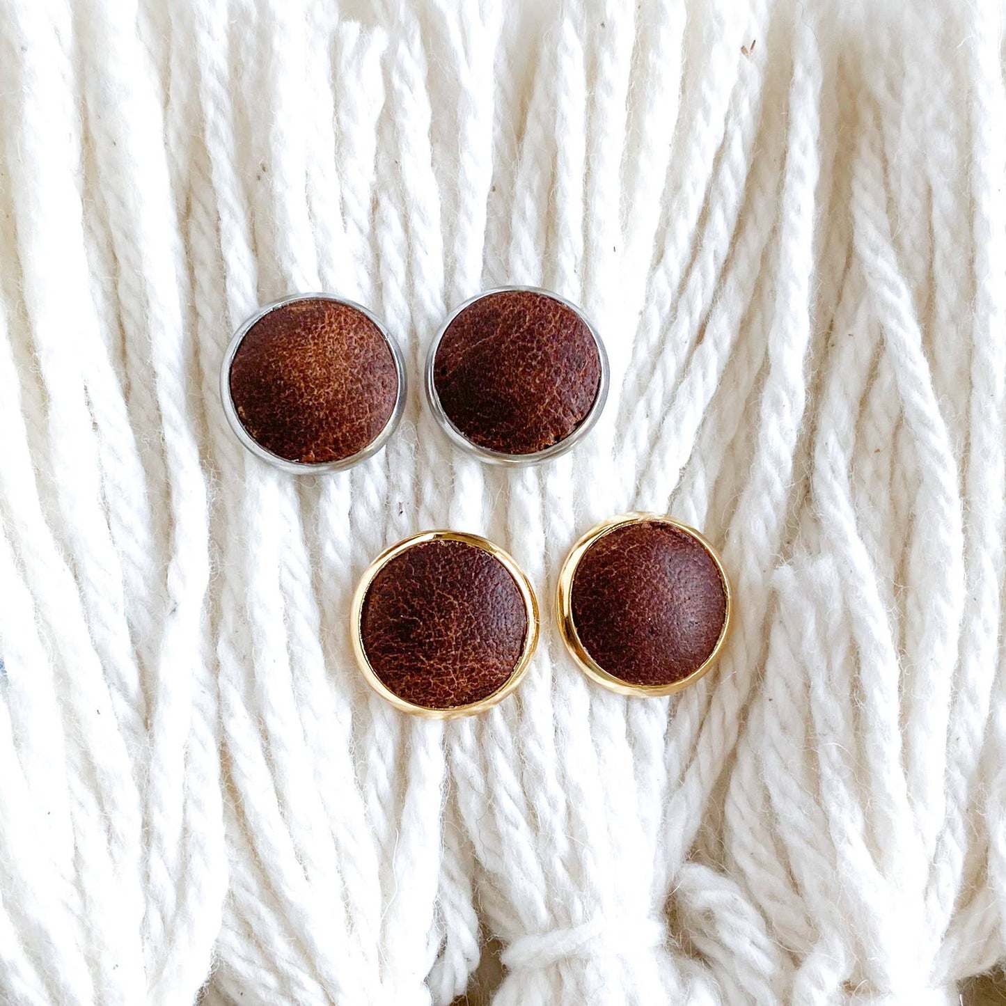 Distressed Cognac Earrings