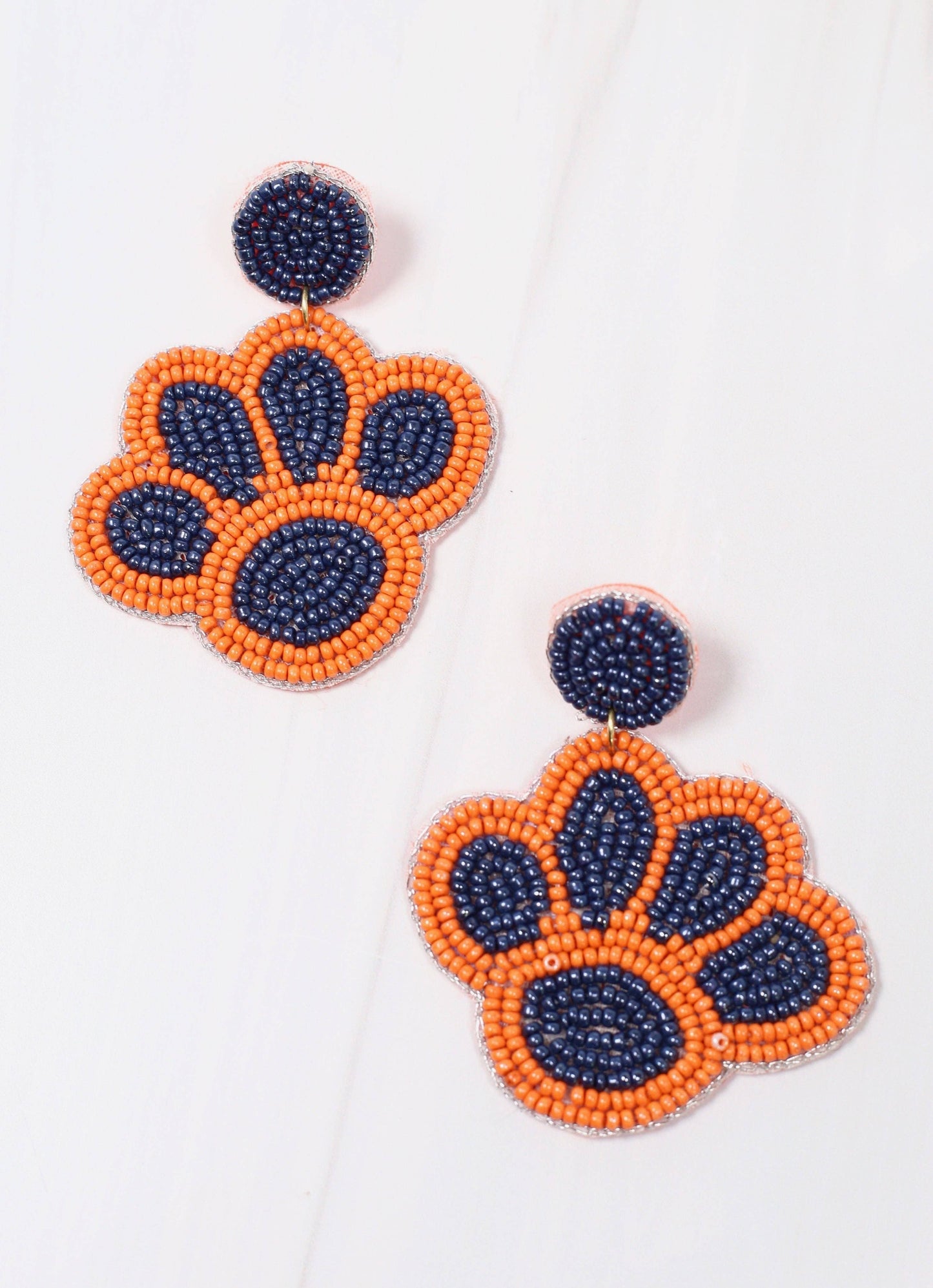 Ryder Paw Print Earring NAVY ORANGE