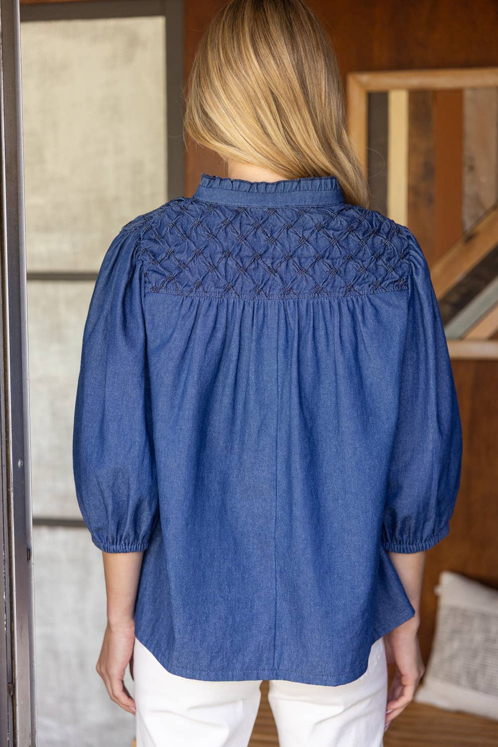 Indigo Diamond Yoke Top