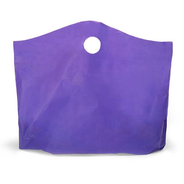 Wave Top Plastic Retail Merchandise Bags: Clear Frosted, Medium 18x15x6"