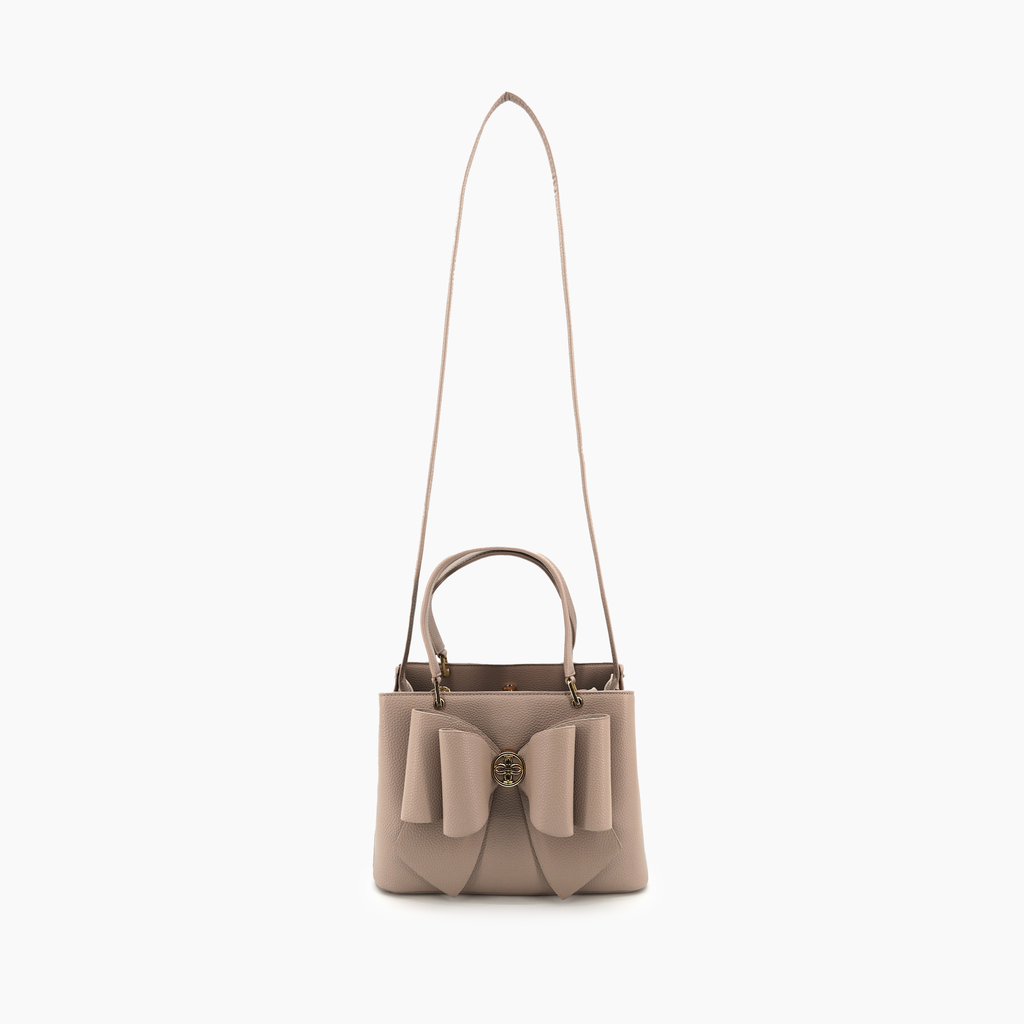 Jesse Bow Vegan Crossbody Bag: Beige