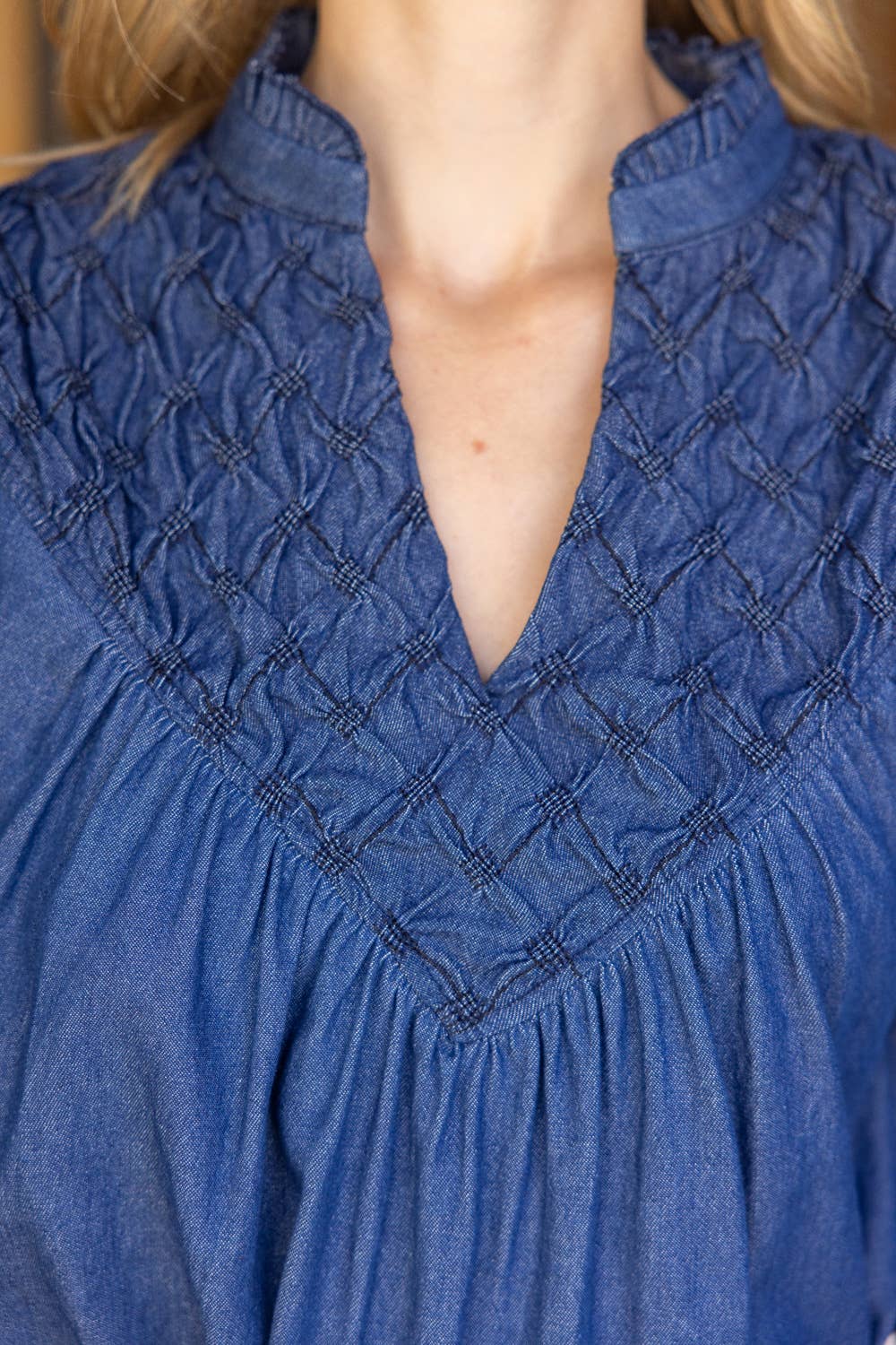 Indigo Diamond Yoke Top