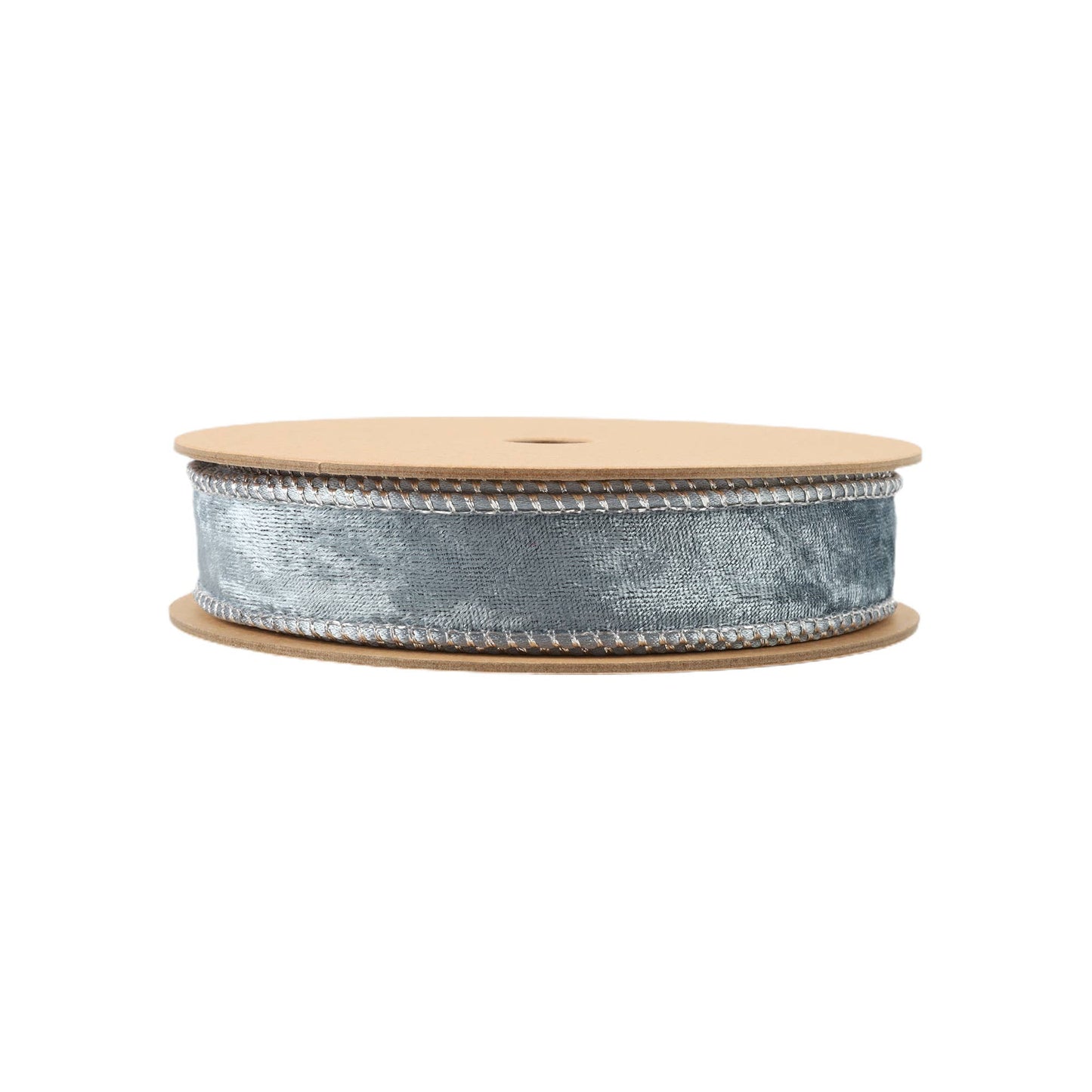 1" Reversible Frosted Velvet Wired Ribbon | Blue/Blue | 10 Yard Roll