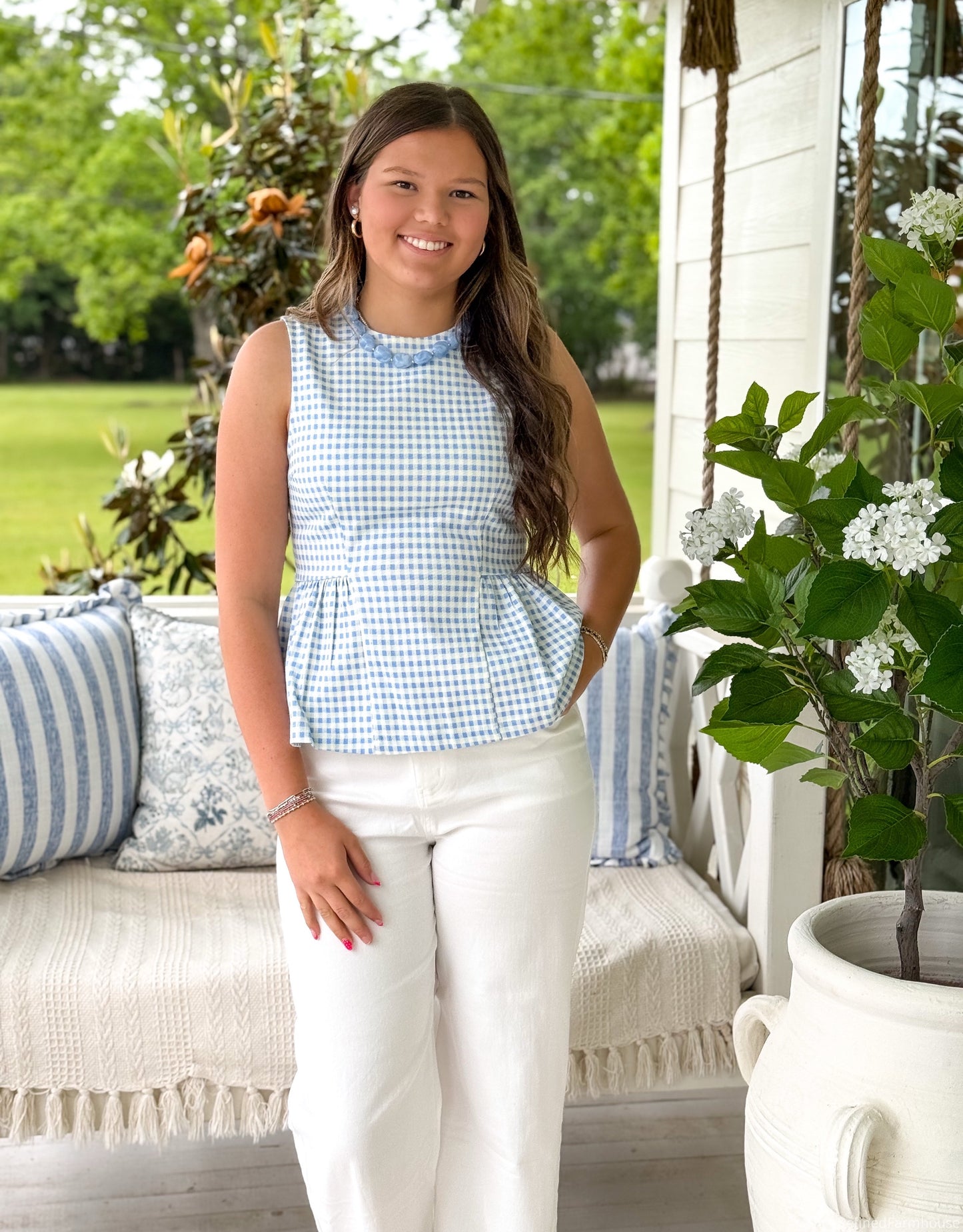 Seaside Charm Gingham Top