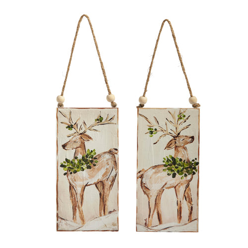 7" Deer Ornament - Wooden 2 Styles