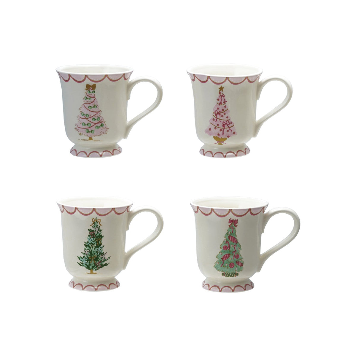 12 oz. Stoneware Mug with Christmas Tree | 4 Styles
