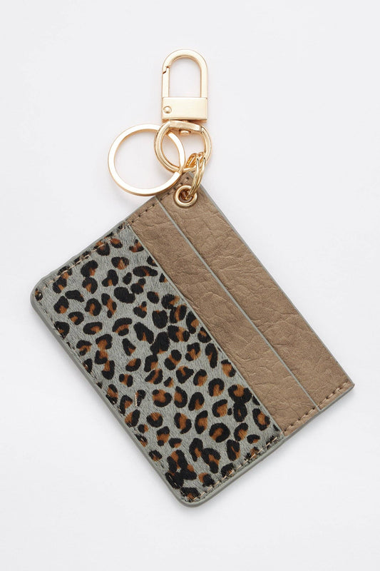 Genuine Leather Animal Print | Card Holder: L-GRY
